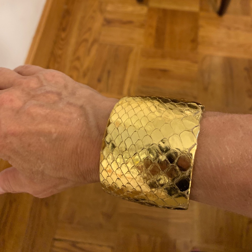 Ted Rossi Gold Python Cuff - image 1